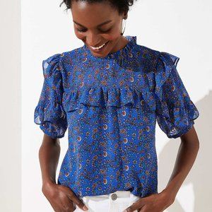 Ann Taylor LOFT Ruffle Puff Sleeve Blouse- XXS NWT